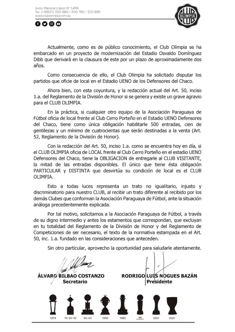 Olimpia Exige Cambiar la Normativa del 50-50 en el Superclásico: Polémica por la Distribución de Entradas
